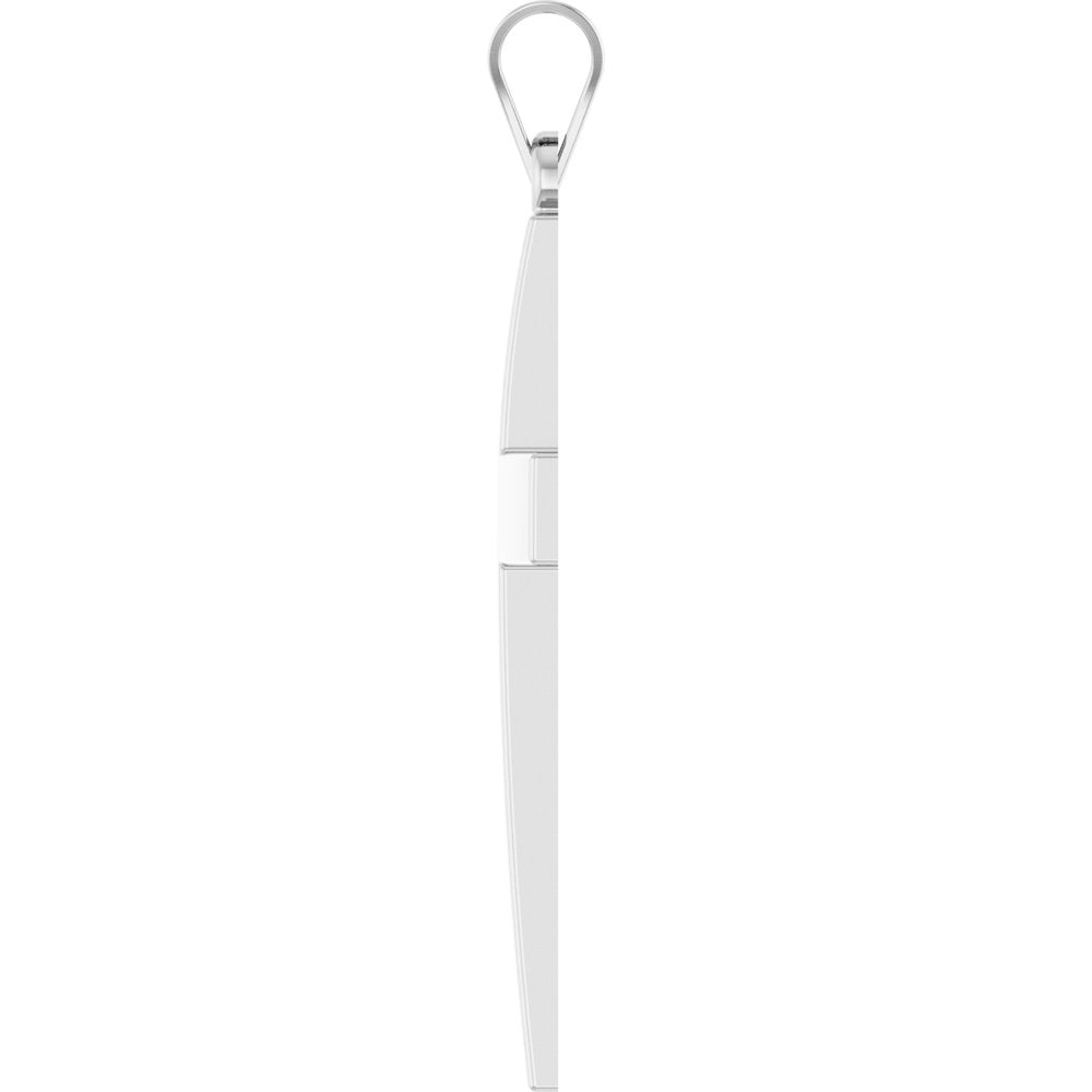 14K White Gold Cross Pendant