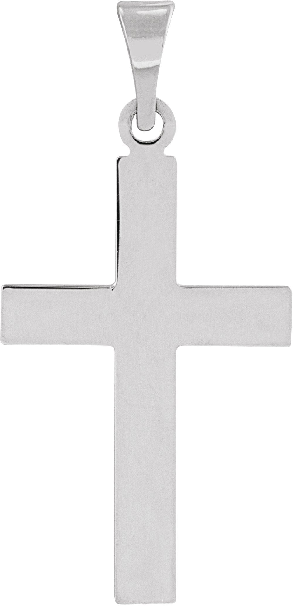 14K White Gold 25.9x12 mm Cross Pendant