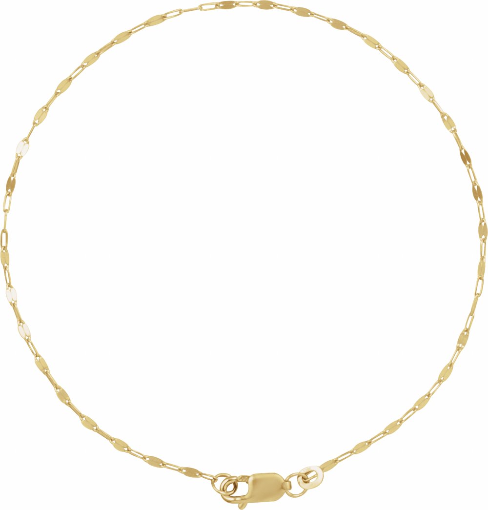 14K Yellow Gold 1.5 mm Keyhole 7" Chain