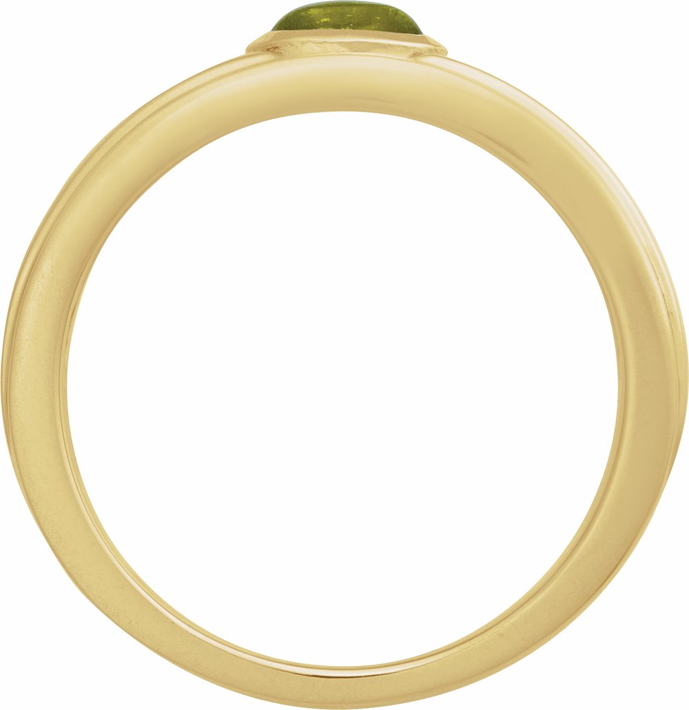 14K Yellow Gold 5x3 mm Natural Peridot Cabochon Ring