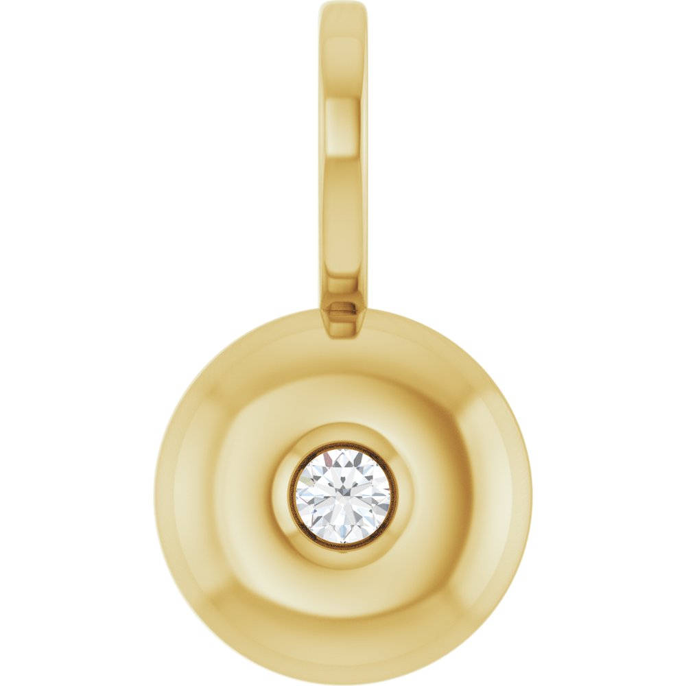 14K Yellow Gold .06 CT Natural Diamond Charm/Pendant