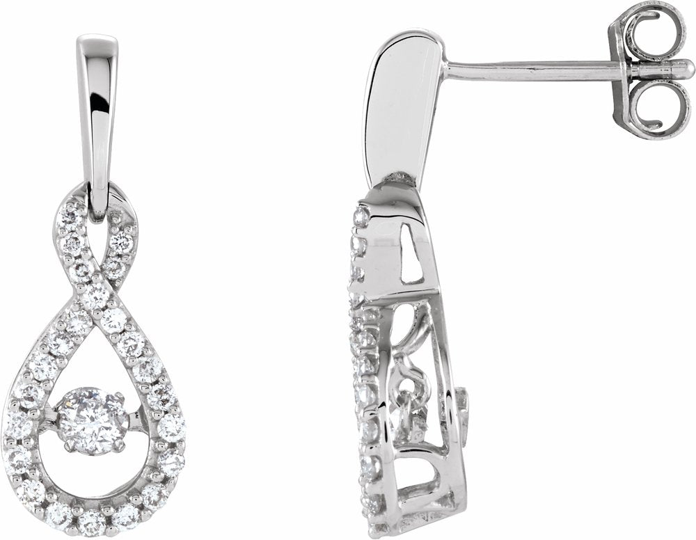 14K White Gold 3/8 CTW Natural Mystara Diamonds® Infinity-Inspired Earrings