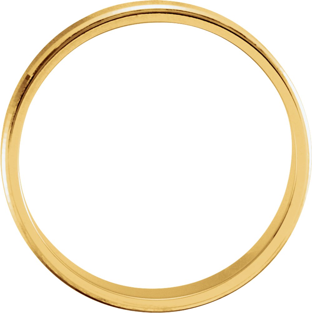 14K Yellow Gold 6 mm Grooved Lightweight Comfort-Fit Flat Band Size 9