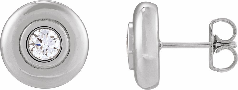 14K White 1/5 CTW Lab-Grown Diamond Puffed Stud Earrings