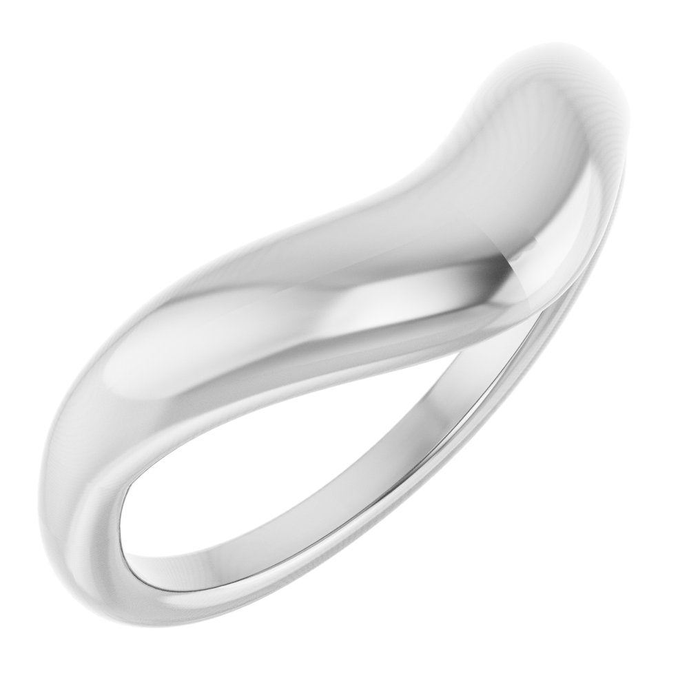 14K White Gold Contour Band