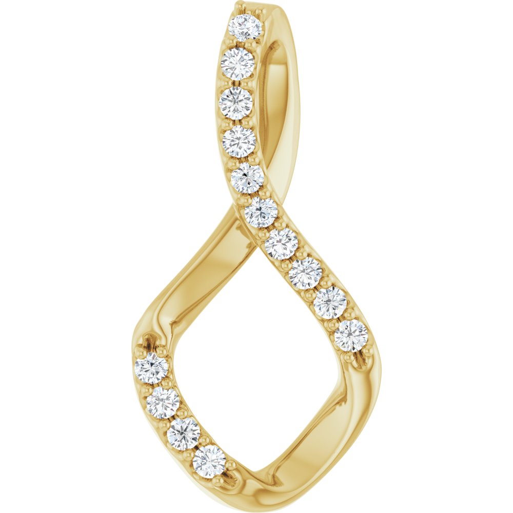 14K Yellow Gold 1/5 CTW Natural Diamond Freeform Pendant