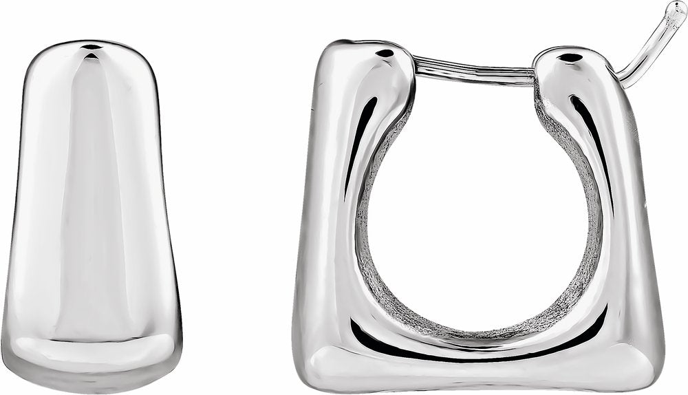 Sterling Silver Electroform Square 16.7 mm Hoop Earrings