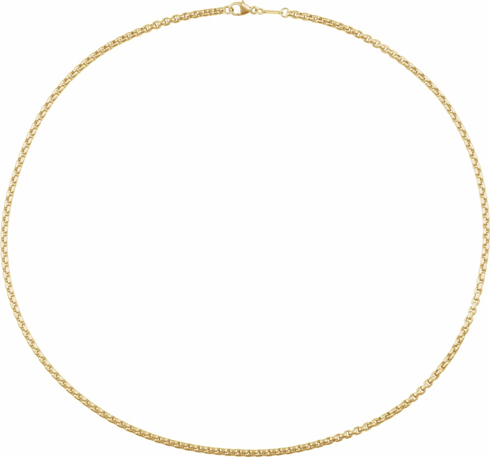 14K Yellow Gold 2.6 mm Rounded Box 20" Chain
