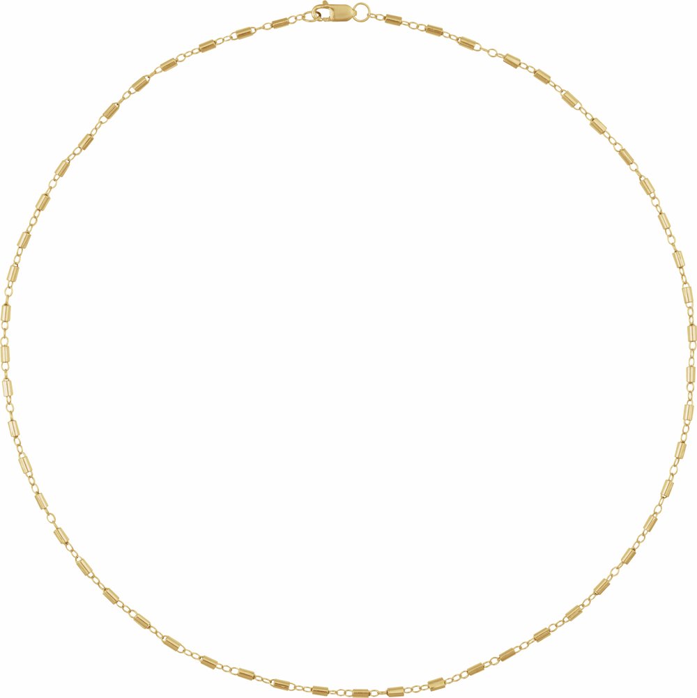 14K Yellow Gold 1.7 mm Satellite Bar Cable 18" Chain