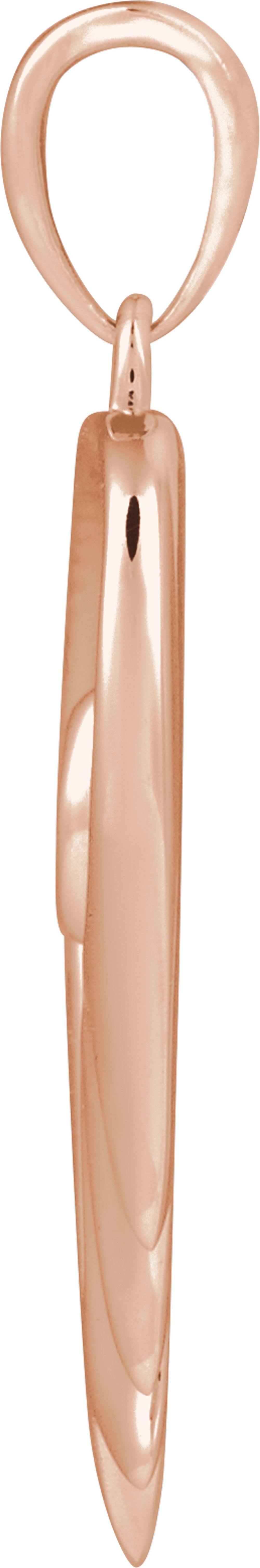 14K Rose Gold Cultured White Freshwater Pearl & Engraved I'll Hold You In My Heart Pendant