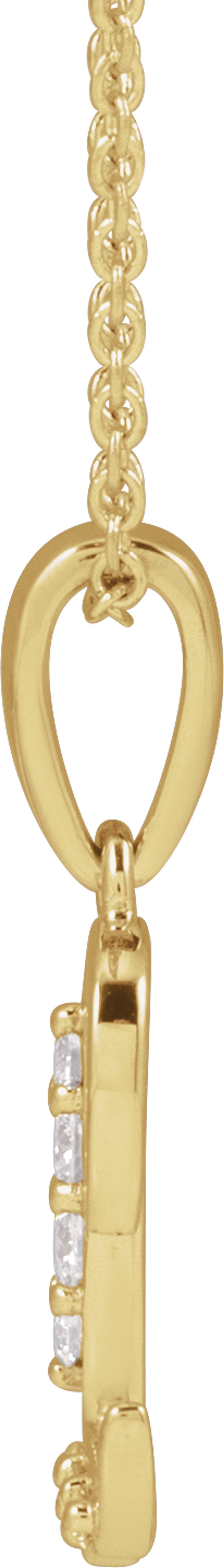 14K Yellow Gold 1/10 CTW Natural Diamond Initial L 18" Necklace