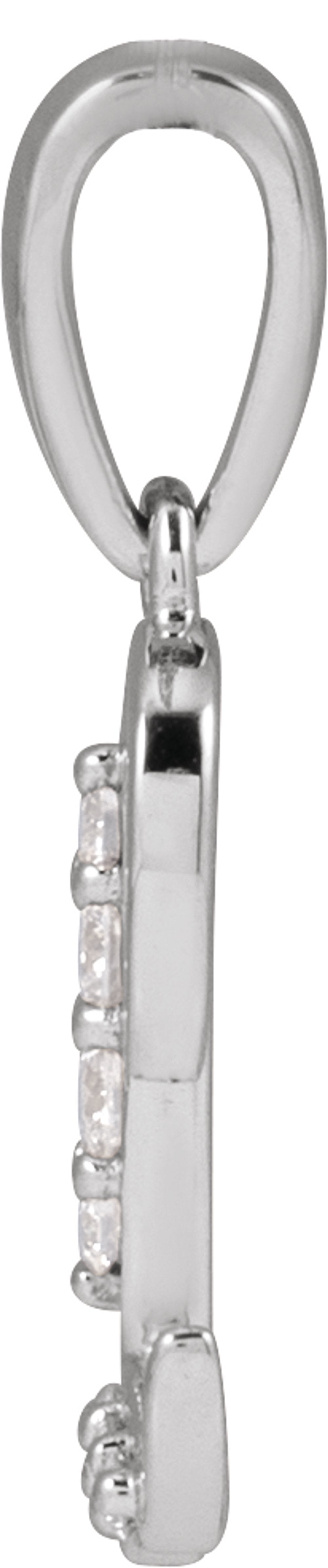 14K White Gold 1/10 CTW Natural Diamond Initial L Pendant