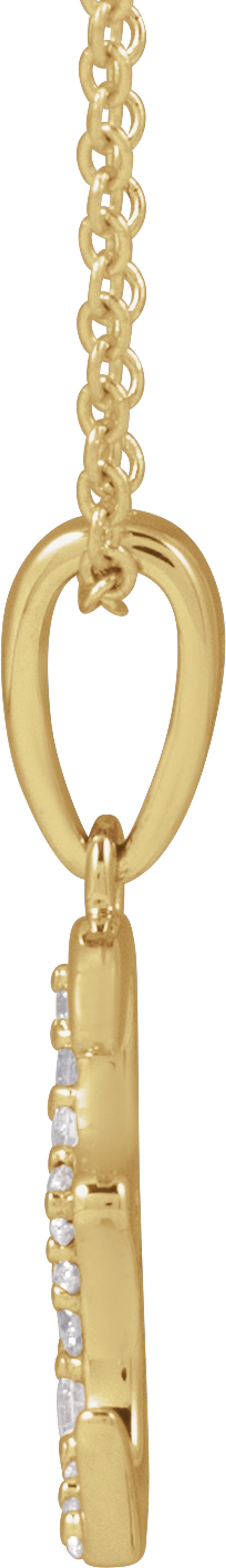 14K Yellow Gold 1/10 CTW Natural Diamond Initial E 18" Necklace