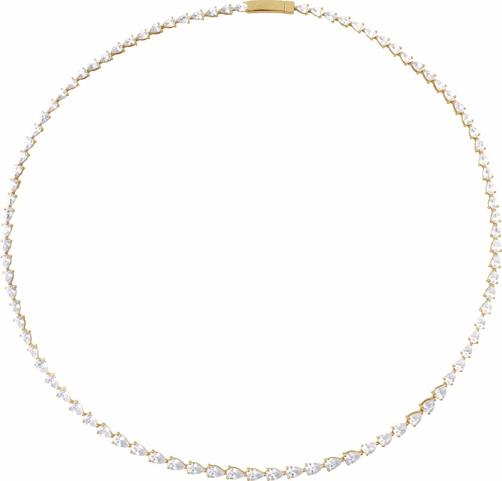 14K Yellow Gold 10 CTW Lab-Grown Diamond Line 16" Necklace