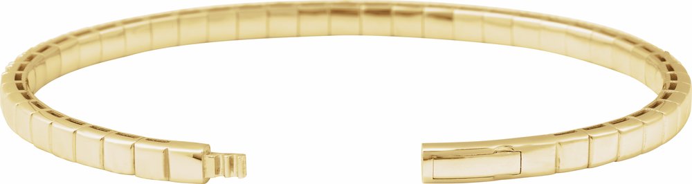 14K Yellow Gold 4 CTW Lab-Grown Diamond Flexible Bangle 7" Bracelet