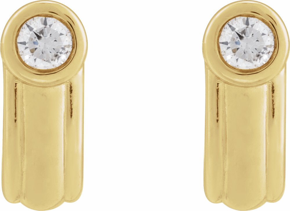 14K Yellow 1/5 CTW Lab-Grown Diamond Solitaire J Hoop Earrings