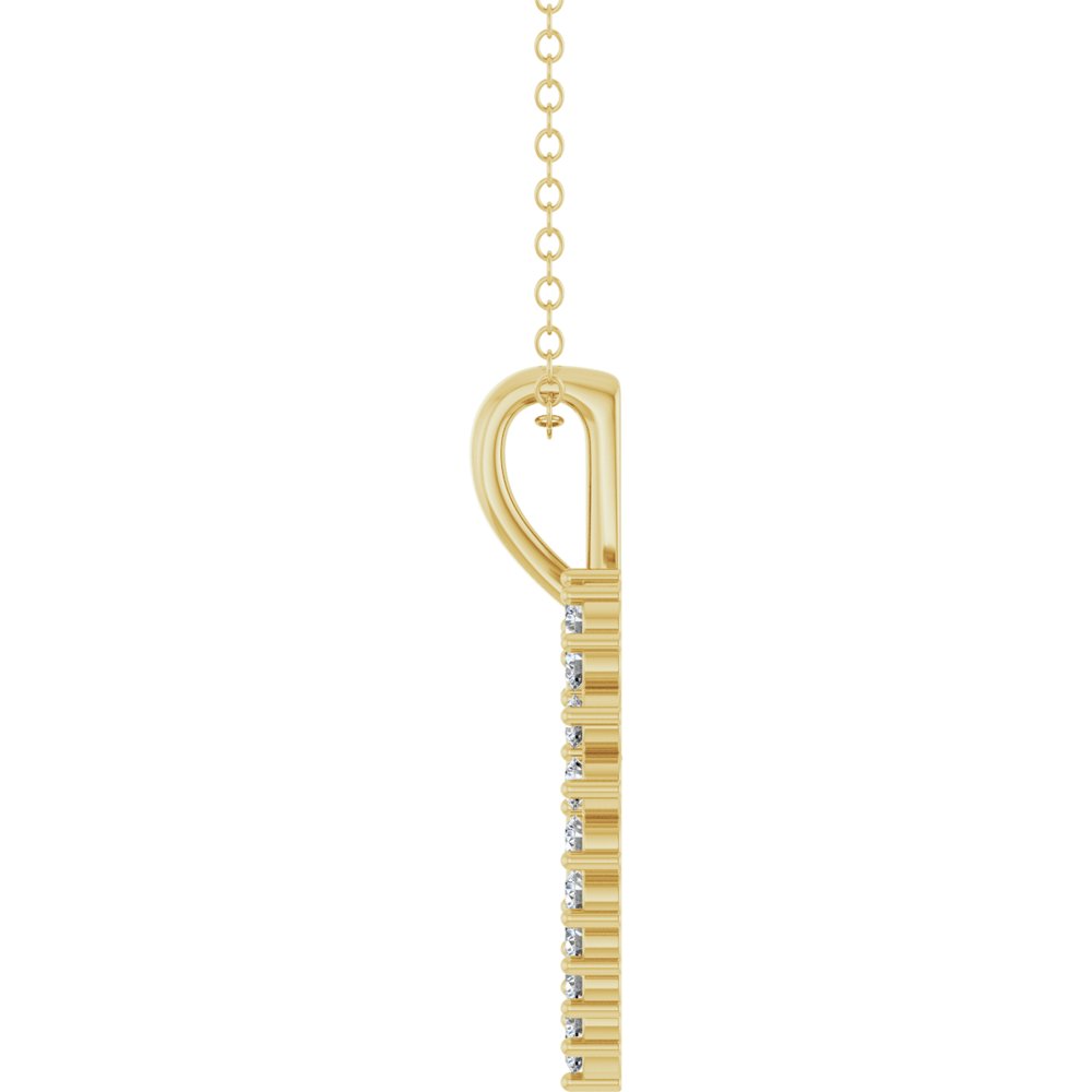 14K Yellow Gold 1/3 CTW Natural Diamond Heart 16-18" Necklace
