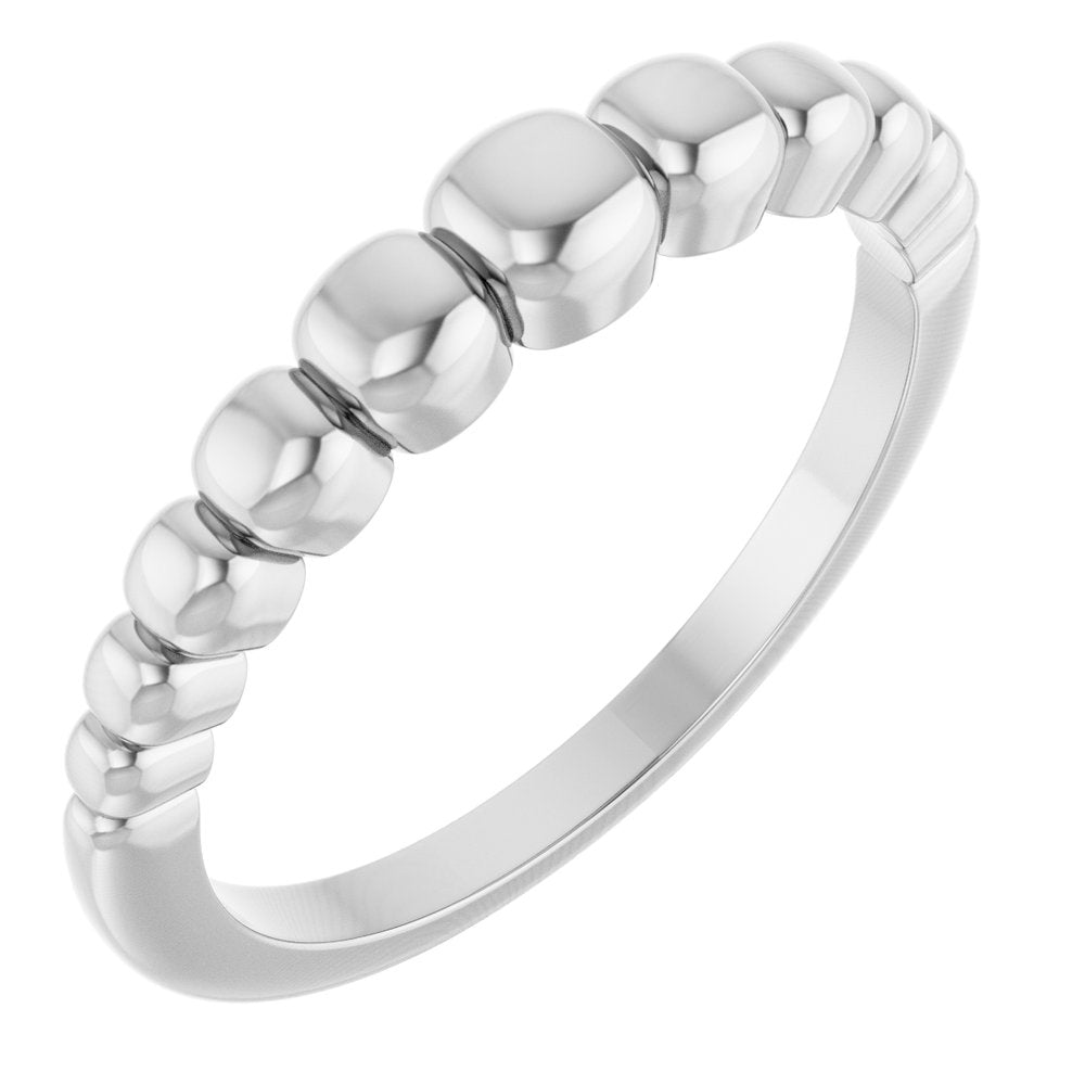 Sterling Silver Geometric Domed Ring