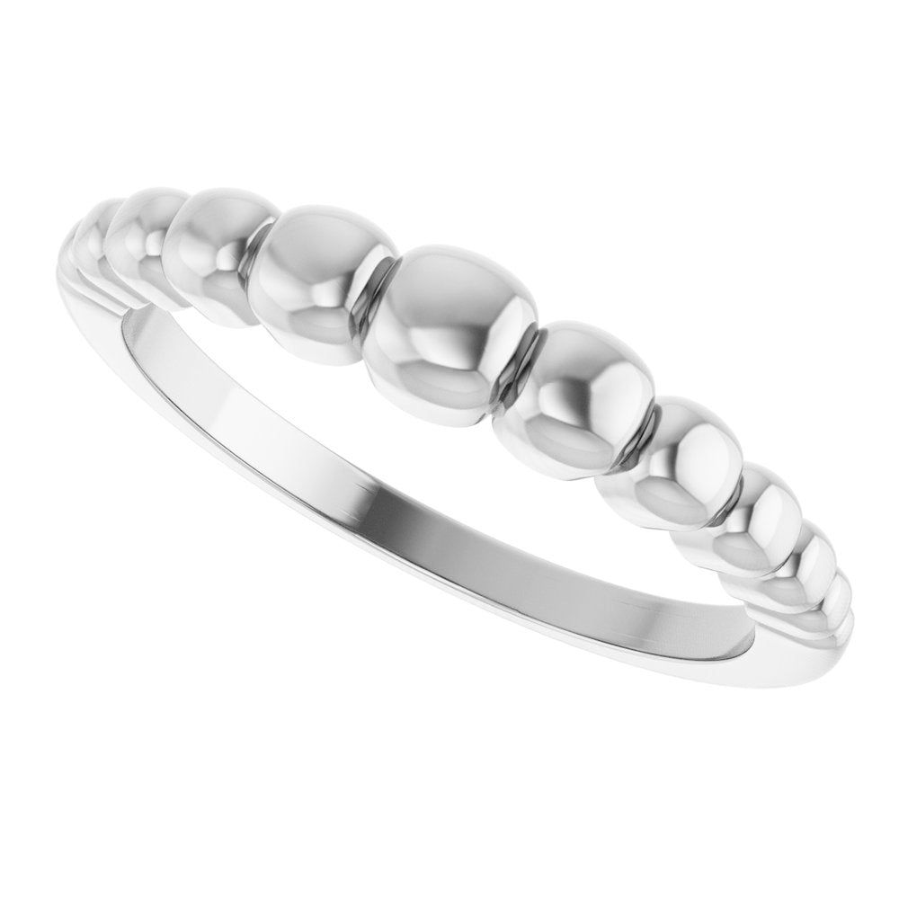 Sterling Silver Geometric Domed Ring
