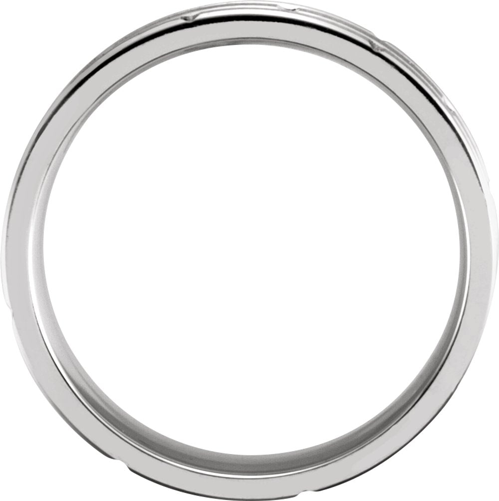 14K White/Rose Gold 7 mm Grooved Band Size 8