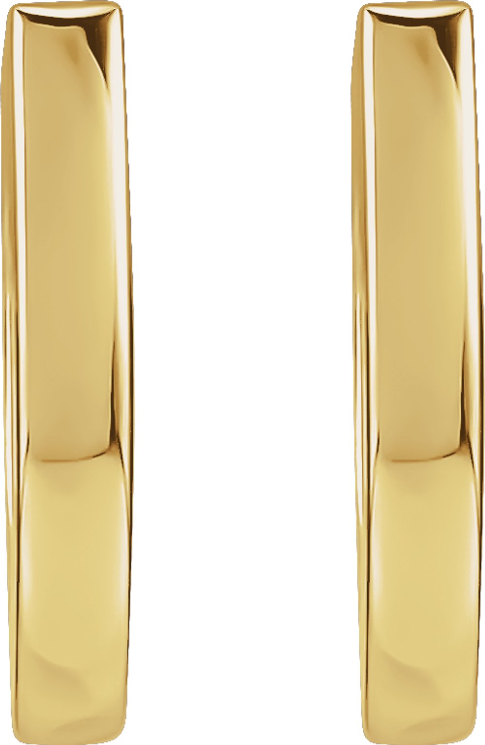 14K Yellow Gold 12.5 mm Hinged Hoop Earrings