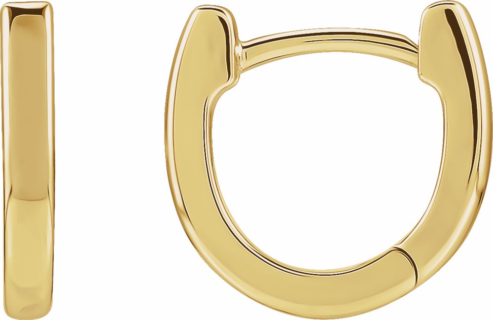 14K Yellow Gold 14.5 mm Hinged Hoop Earrings