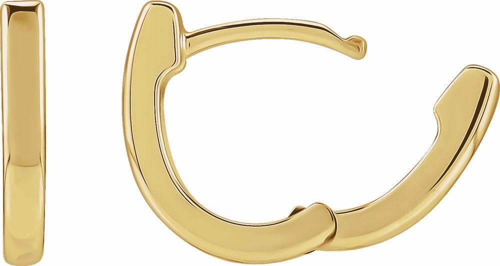 14K Yellow Gold 14.5 mm Hinged Hoop Earrings
