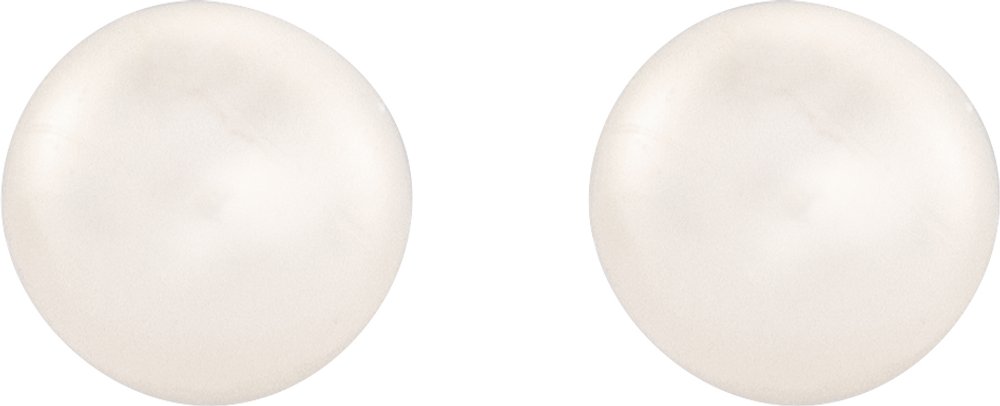 14K Yellow Gold 4-4.5 mm Cultured White Freshwater Button Pearl Earrings