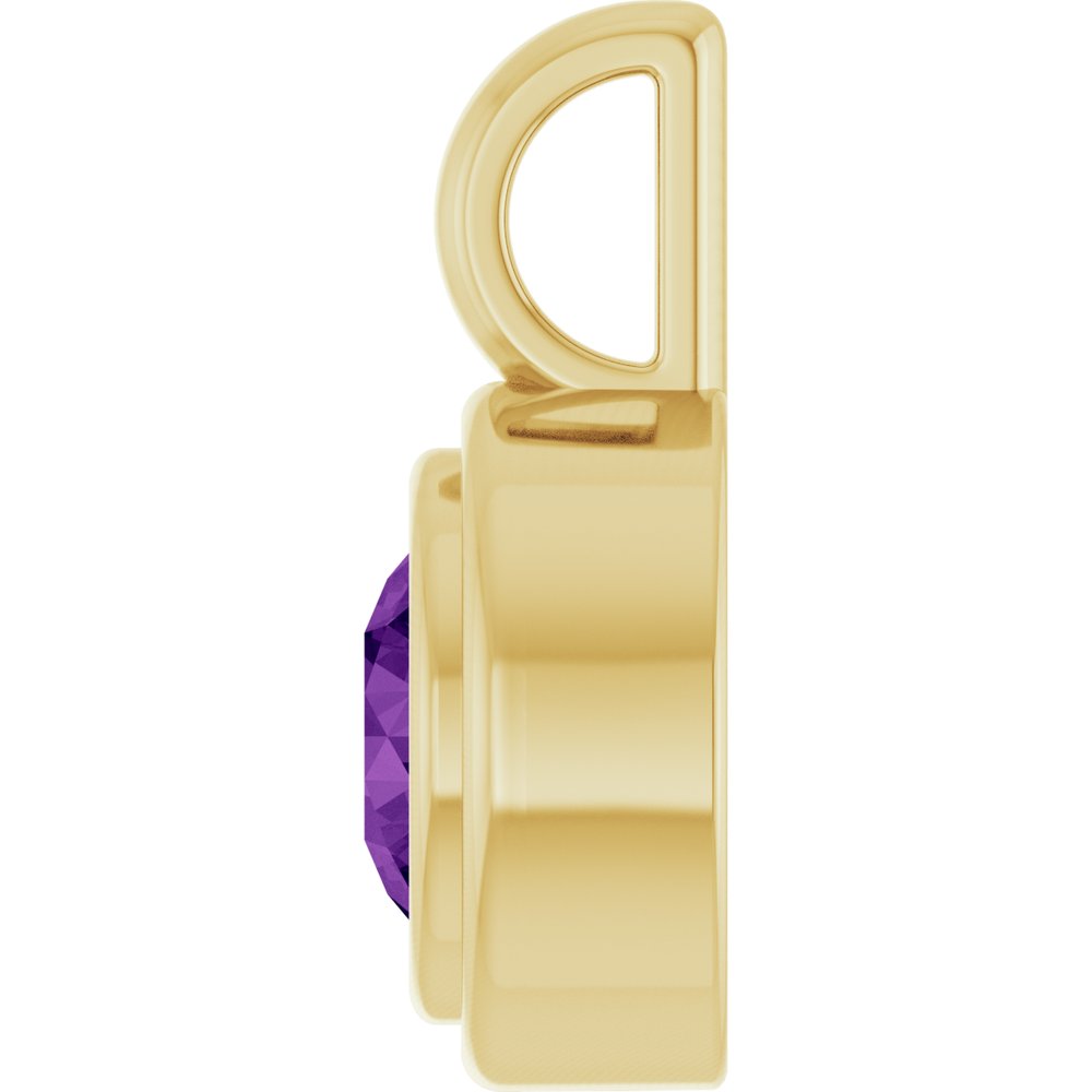 14K Yellow Gold Natural Amethyst Charm/Pendant