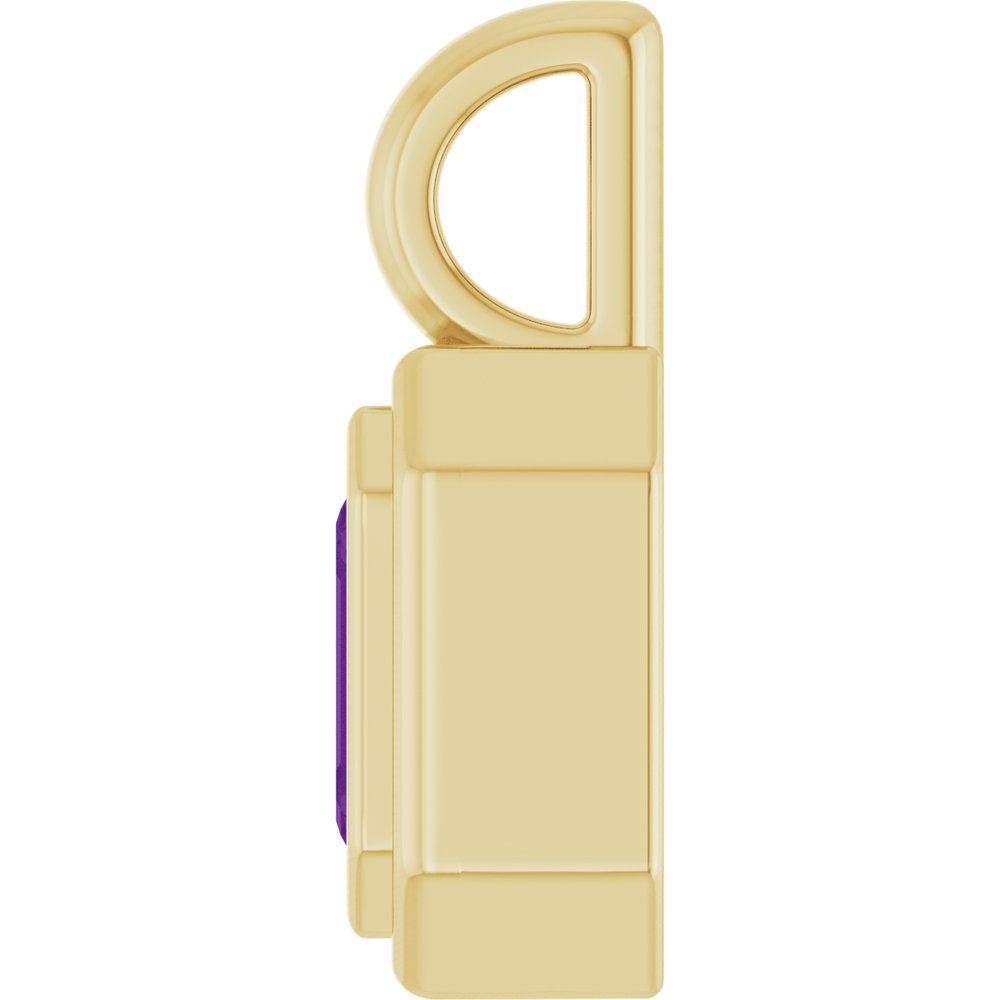 14K Yellow Gold Natural Amethyst Charm/Pendant