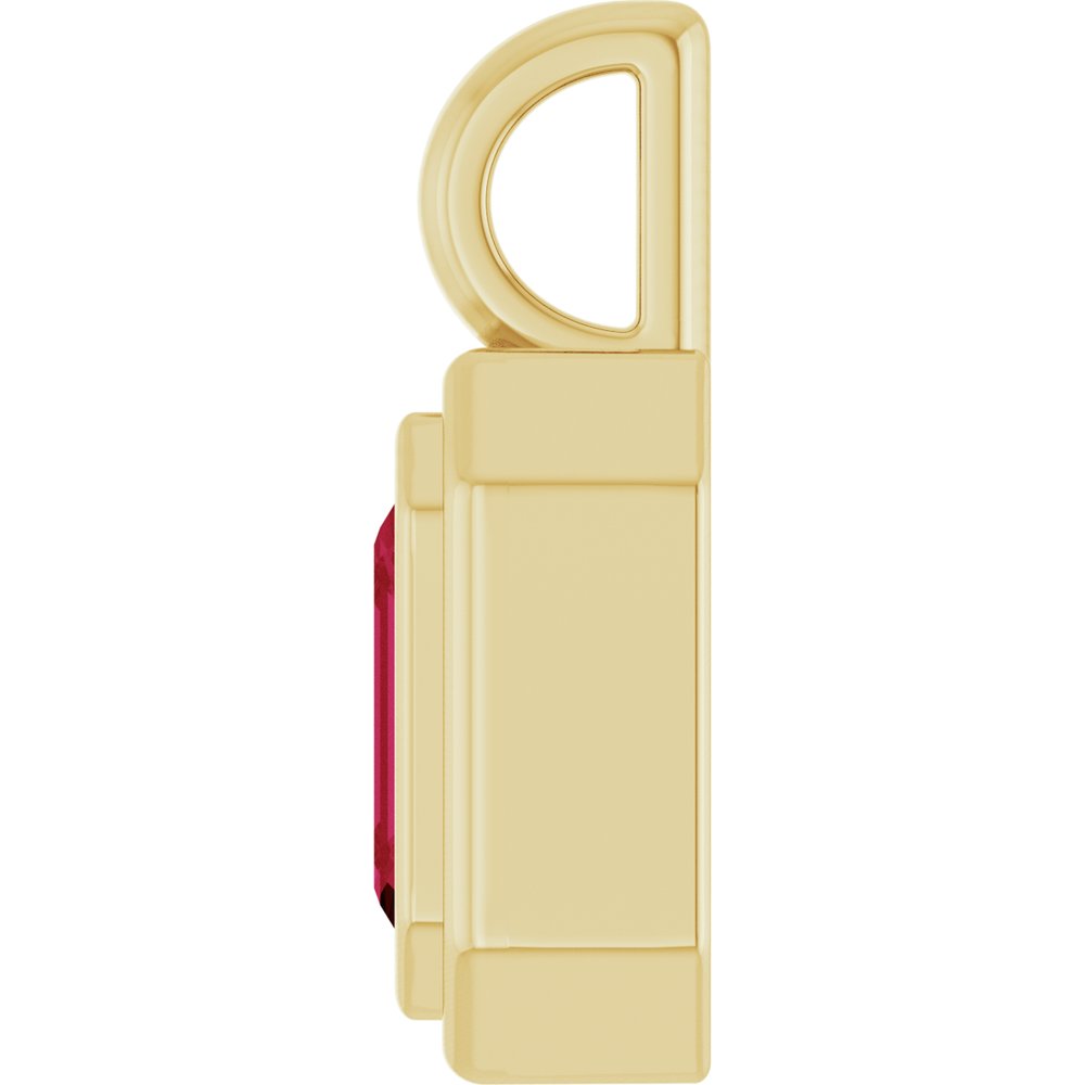 14K Yellow Gold Lab-Grown Ruby Charm/Pendant