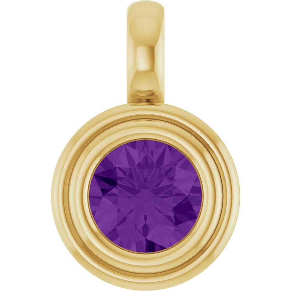 14K Yellow Gold Natural Amethyst Charm/Pendant