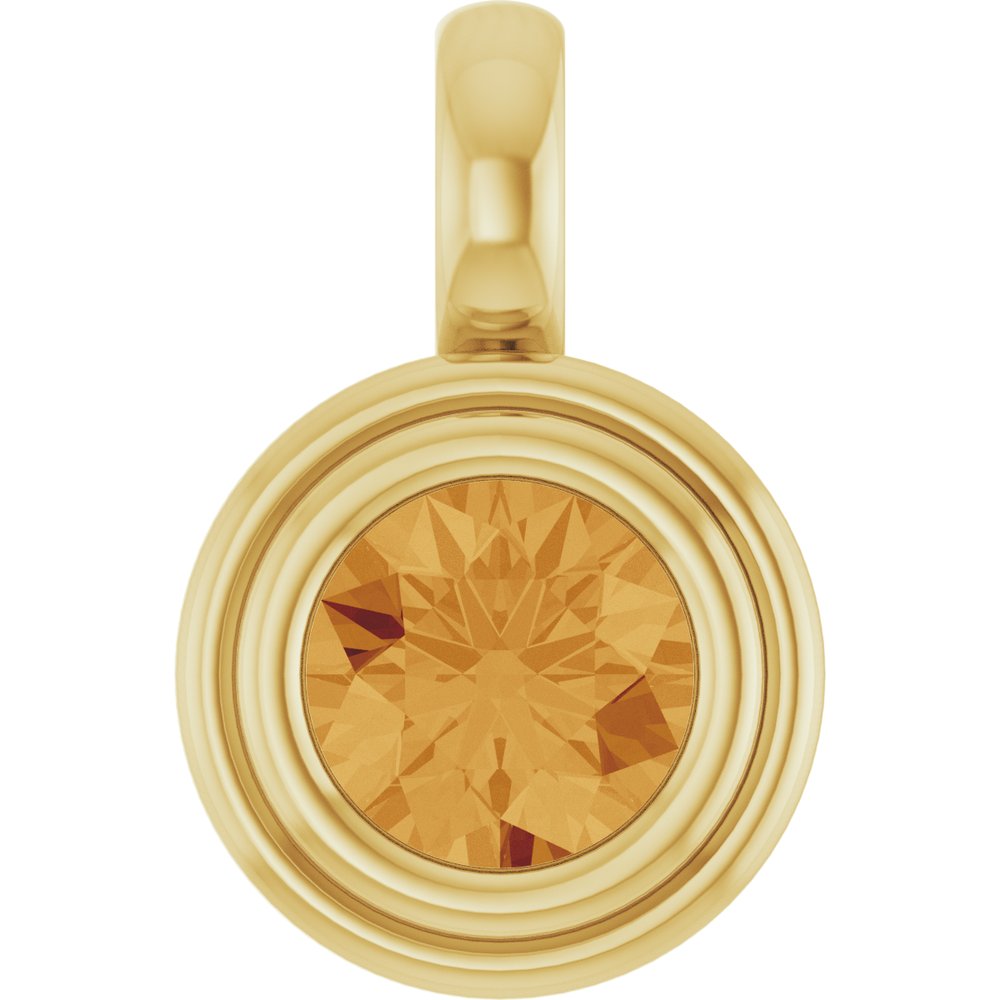 14K Yellow Gold Natural Citrine Charm/Pendant