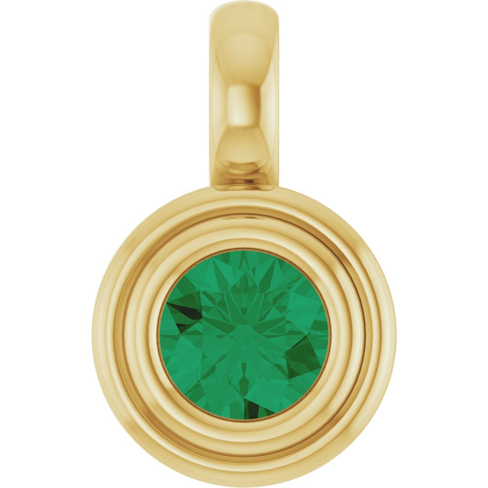 14K Yellow Gold Natural Emerald Charm/Pendant