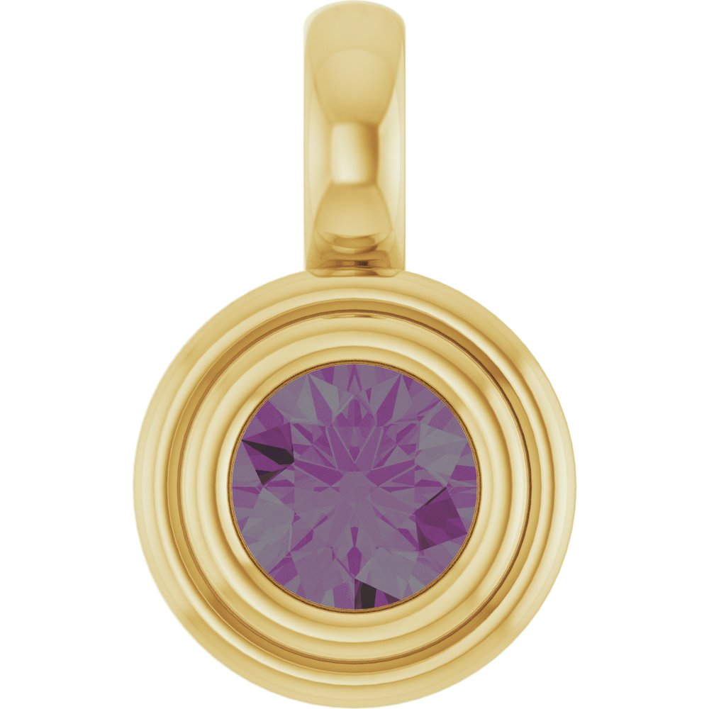 14K Yellow Gold Lab-Grown Alexandrite Charm/Pendant