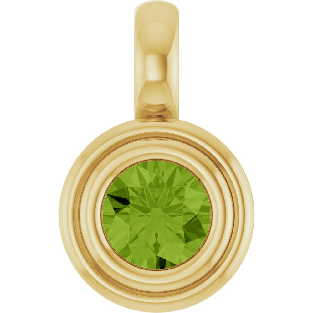 14K Yellow Gold Natural Peridot Charm/Pendant