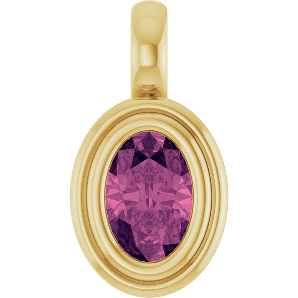 14K Yellow Gold Natural Pink Tourmaline Charm/Pendant