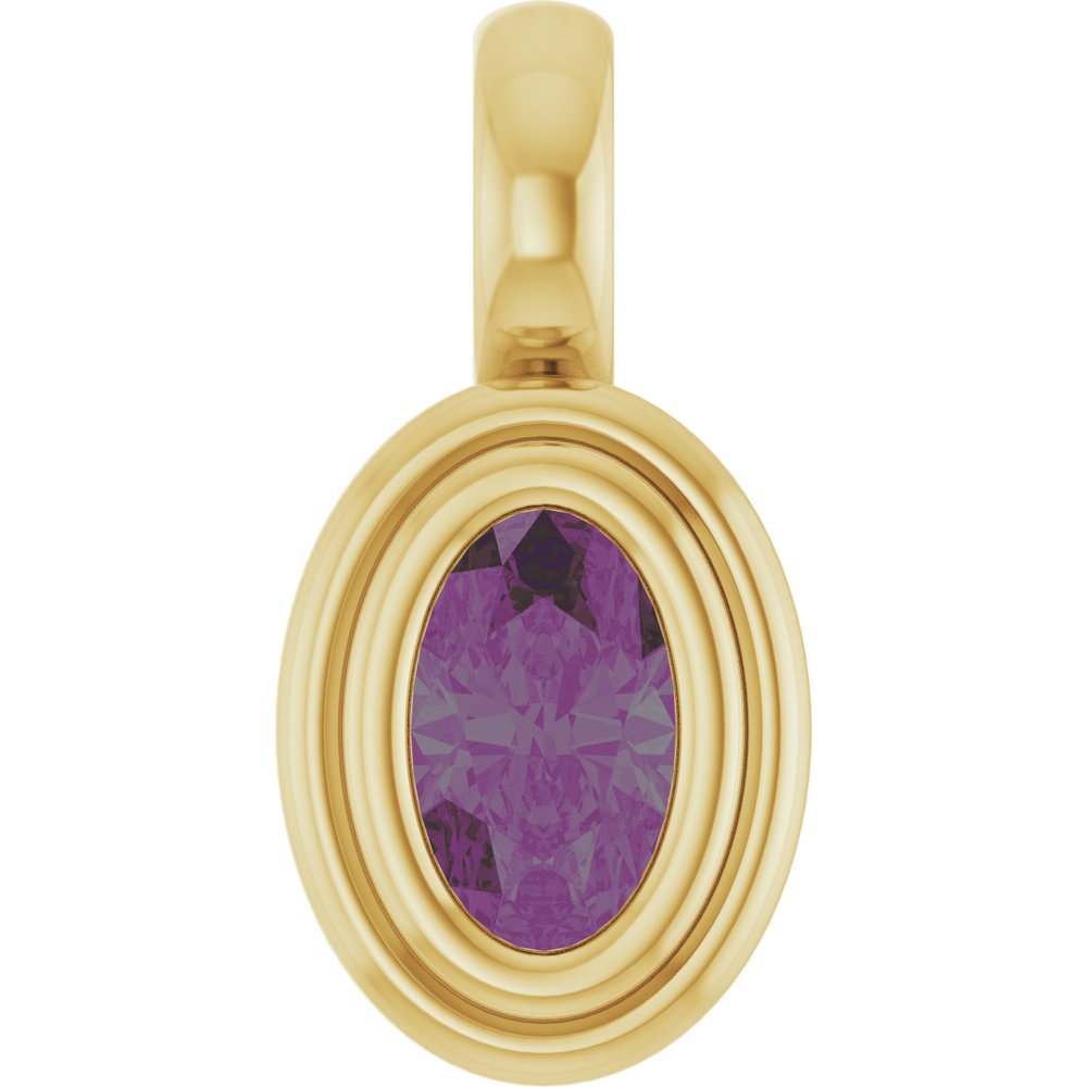 14K Yellow Gold Lab-Grown Alexandrite Charm/Pendant