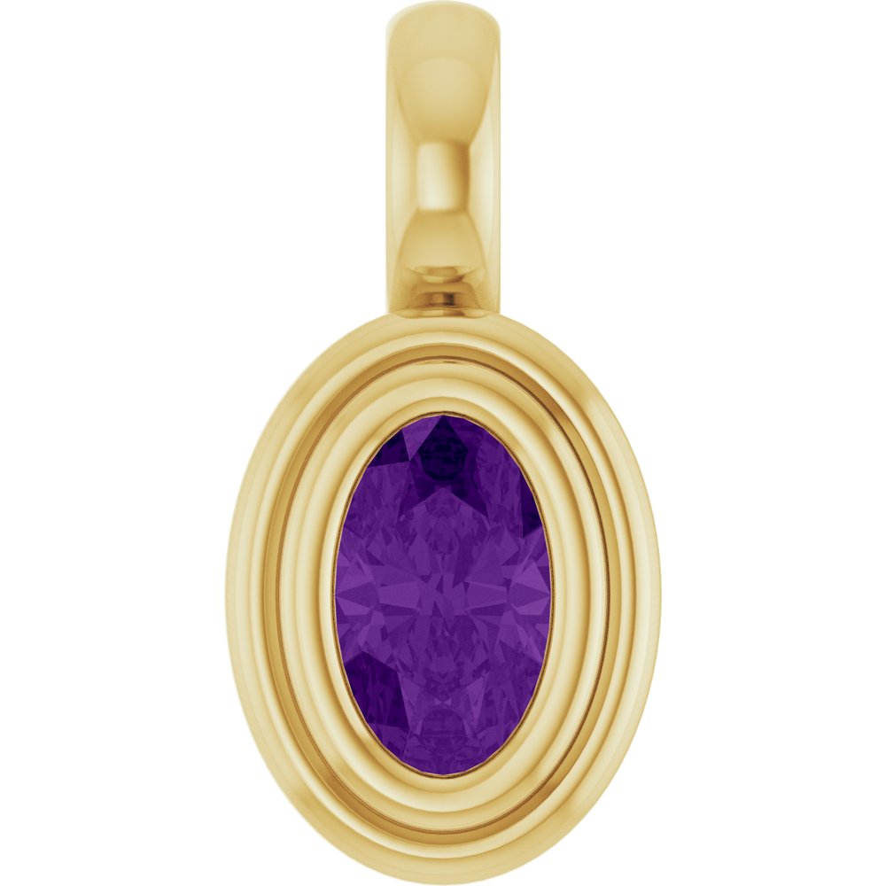 14K Yellow Gold Natural Amethyst Charm/Pendant