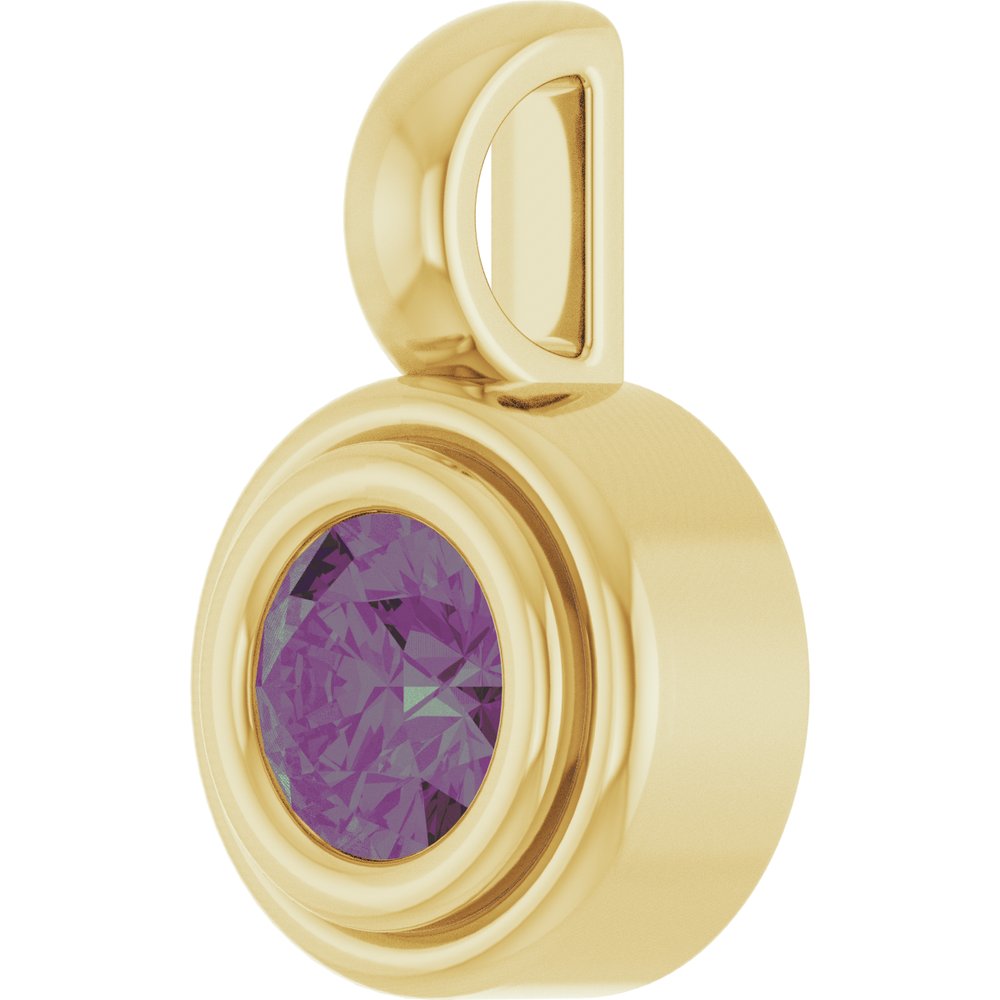 14K Yellow Gold Lab-Grown Alexandrite Charm/Pendant