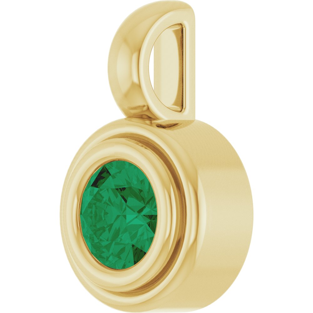 14K Yellow Gold Natural Emerald Charm/Pendant