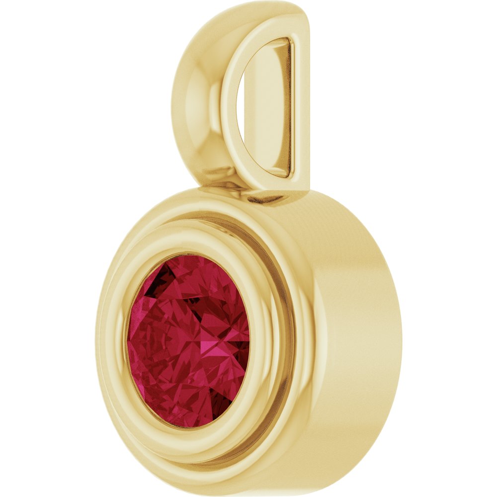 14K Yellow Gold Lab-Grown Ruby Charm/Pendant