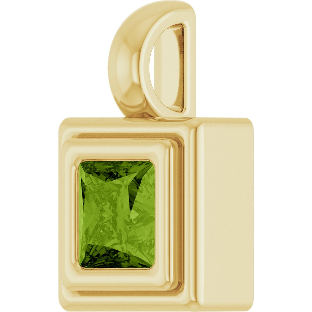 14K Yellow Gold Natural Peridot Charm/Pendant