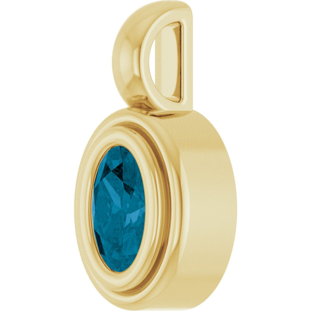 14K Yellow Gold Natural London Blue Topaz Charm/Pendant