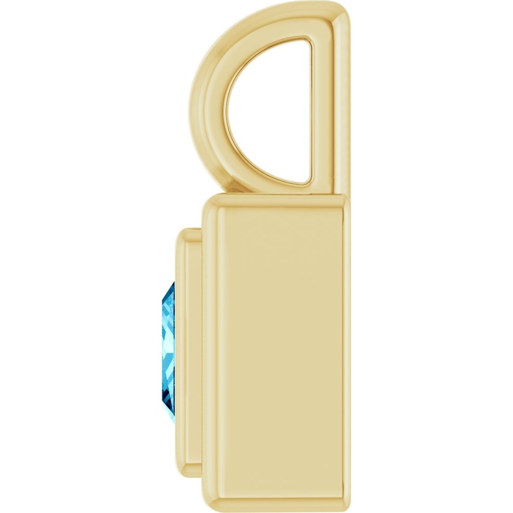 14K Yellow Gold Natural Aquamarine Charm/Pendant