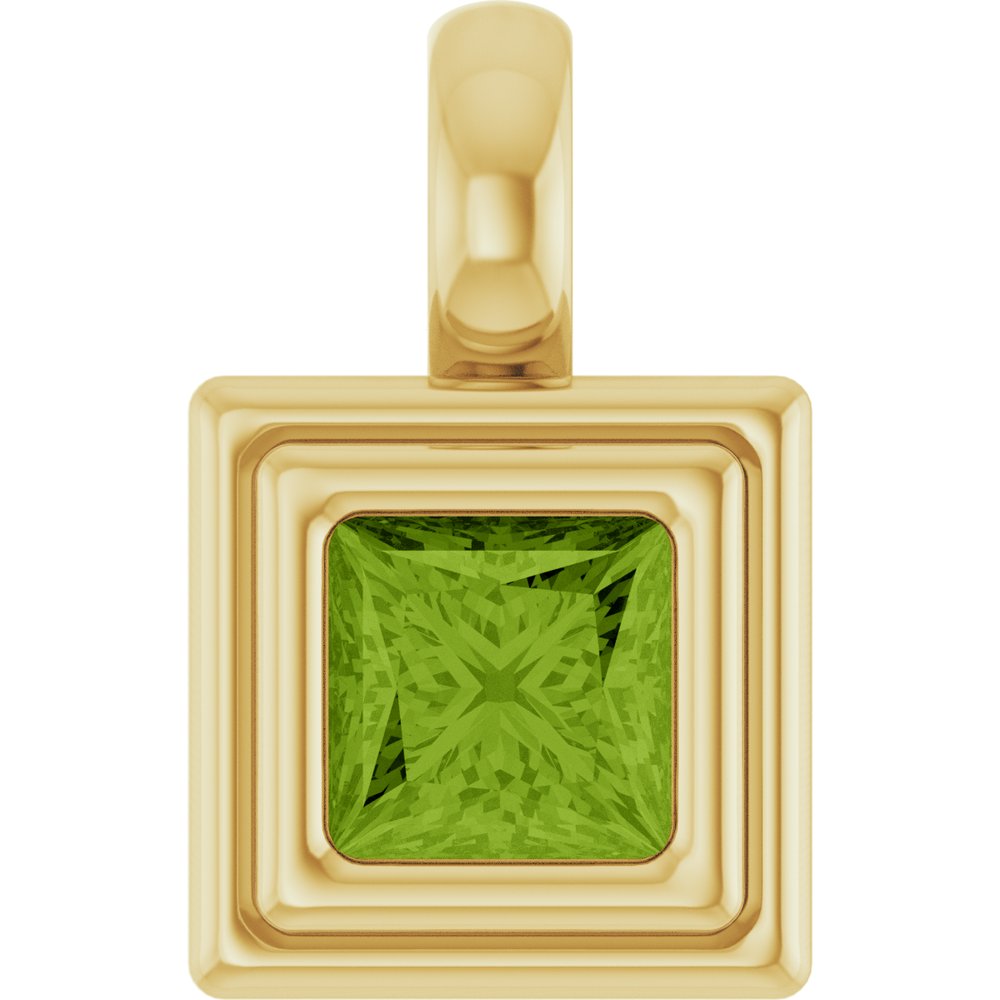 14K Yellow Gold Natural Peridot Charm/Pendant