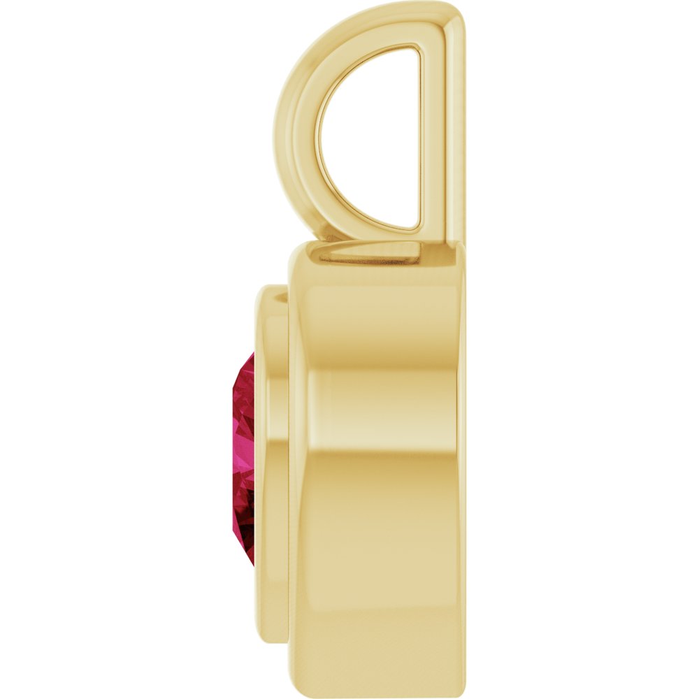 14K Yellow Gold Lab-Grown Ruby Charm/Pendant