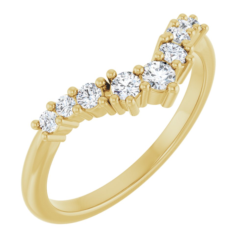 14K Yellow Gold 1/4 CTW Lab-Grown Diamond Contour Band