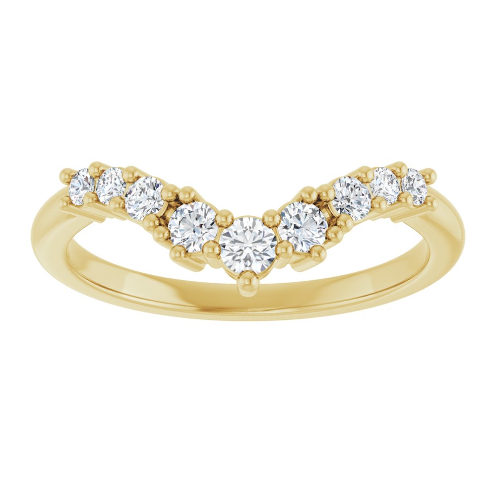 14K Yellow Gold 1/4 CTW Lab-Grown Diamond Contour Band