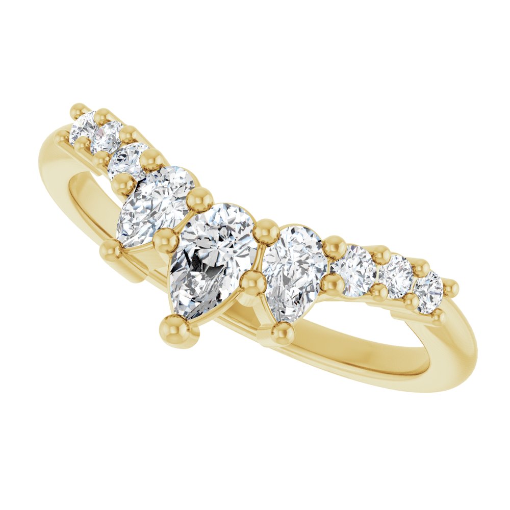 14K Yellow Gold 1/2 CTW Natural Diamond Contour Band
